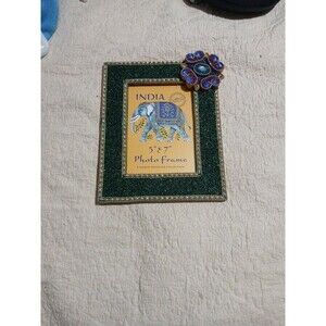 World Traveler Decorative Beaded Elephant Photo Frame 5x7 In